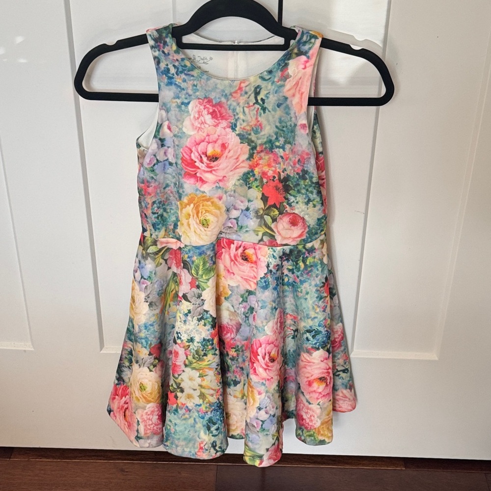 Pippa & Julie Floral Kids Dress - Pink and Green